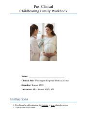 1.0) Fall 2018 Pre-Clinical Childbearing Family Workbook.pdf