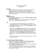 SPN1121 Spanish 2, Exam 3 Study Guide