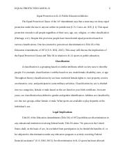 CH Equal Protection & Public Education Essay wk3.docx