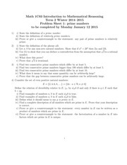 Problem Sheet #1: Prime Numbers with Answers