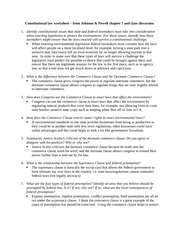 Constitutional Law Worksheet Chapter 7