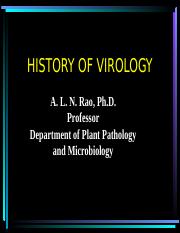History of Virology-Rao