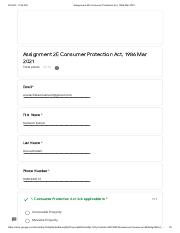 Assignment 2E Consumer Protection Act, 1986 Mar 2021.pdf