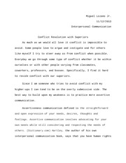 Conflict Resolution With Superiors Essay