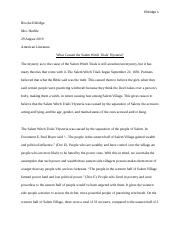 Реферат: Salem Witch Trials Essay Research Paper Causes