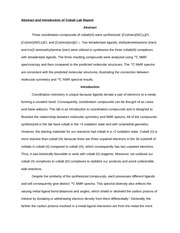 Abstract and Introduction of Cobalt Lab Report