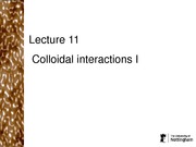 Colloidal interactions I (2)