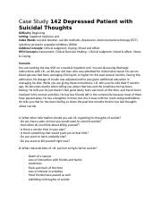 Case Study 142 Depressed Patient with Suicidal Thoughts.docx