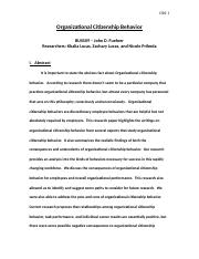 research paper on organizational citizenship behavior