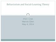 Behaviorism and Social-Learning Theory