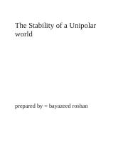The Stability of a Unipolar world.docx