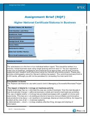 Assignment Brief - Unit 6 - Managing a Successful Business Projects.pdf