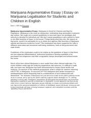argumentative essay legalization of marijuana