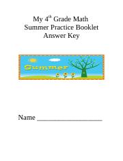 Grade 4 Summer Practice Booklet Answer Key exiting 3rd-0.doc