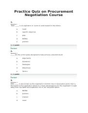Practice Quiz on Procurement Negotiation Course.docx