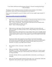 Career Paths and Educational Requirements Related to Clincal Counseling Psychology Video Worksheet-3