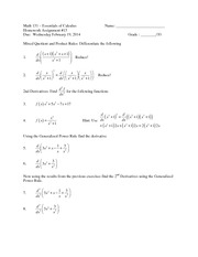 Homework M on Essentials of Calculus