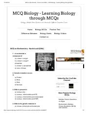 MCQ on Biochemistry - Nucleic acid (DNA) _ MCQ Biology - Learning Biology through MCQs.pdf