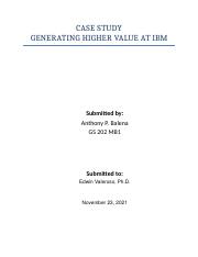 CASE STUDY_Generating Higher Value at IBM.docx
