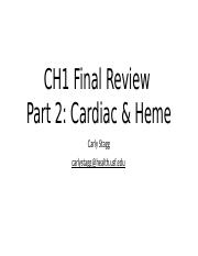 CH1 Final Exam Review Part 2 Cardiac and Heme STUDENT COPY.pptx