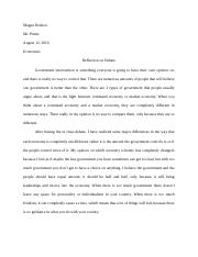 econ reflection essay 