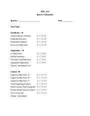 strc 1111 s3 informative speech evaluation form fall 2010 strc speech evaluation form