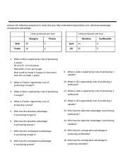 Worksheet- Comparative Advantage and Trade (Practice).docx