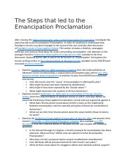 The Steps that led to the Emancipation Proclamation.docx