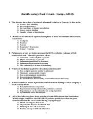 Anesthesiology-Part I Exam - Sample MCQs.doc
