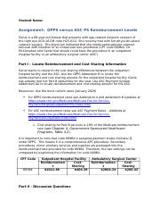 Assignment OPPS vs ASC Reimbursement Levels-1 Robertson.docx