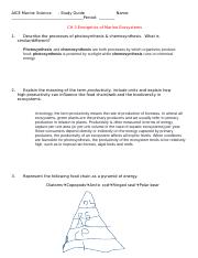 Study Guide AICE - CH 3 Energetics of Marine Ecosystems.docx