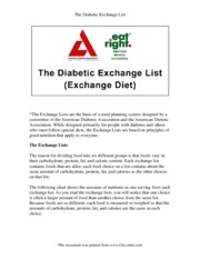 The Diabetic Exchange List