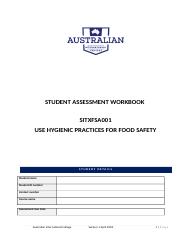 AIC SITXFSA001 Use hygienic practices for food safety student assessment workbook.docx