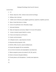 Biological Psychology Final Exam SG Answers