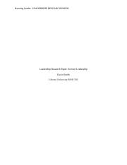 BUSI 502 Leadership Research Paper