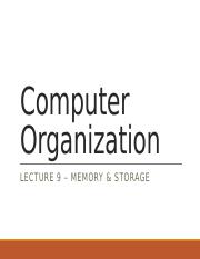 Lecture 9_Memory and Storage