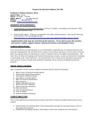 Syllabus - Fin 501- Fall 2013 - Online.docx