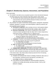 Chapter 5: Biodiversity, Species, Interactions, and Population Control.