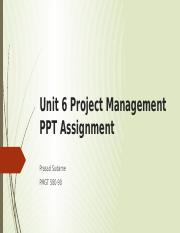 unit 6 project management ppt assignment