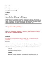 Quantization of Energy Lab Report