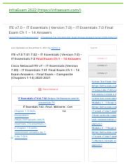 ITE v7.0 - IT Essentials ( Version 7.0) - IT Essentials 7.0 Final Exam Ch 1 - 14 Answers - InfraExam