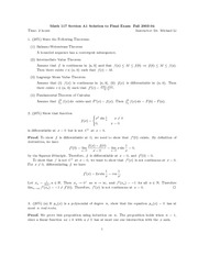 Math 117 Final exam solution