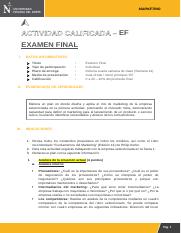 examen final plan de marketing.docx - Evaluación final Comenzado 