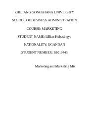 Marketing Assignment Marketing and Marketing Mix - Copy.docx