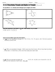 B3D1 Classifying Triangles Worksheet.docx - Bundle 3 Congruent 
