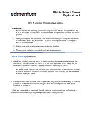 Middle School Career Exploration Unit 1 Critical Thinking Questions.docx - Google Docs (1).pdf