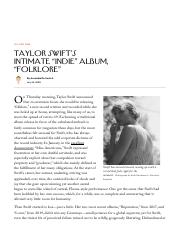 Taylor Swift’s Intimate “Indie” Album, “folklore” | The New Yorker.pdf