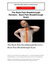 The Back Pain Breakthrough Reviews - Back Pain Breakthrough Scam.pdf