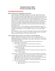 National Security Policy Final Study Guide