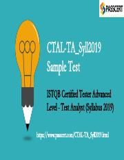 Advanced Level - Test Analyst  CTAL-TA_Syll2019 Dumps.pdf
